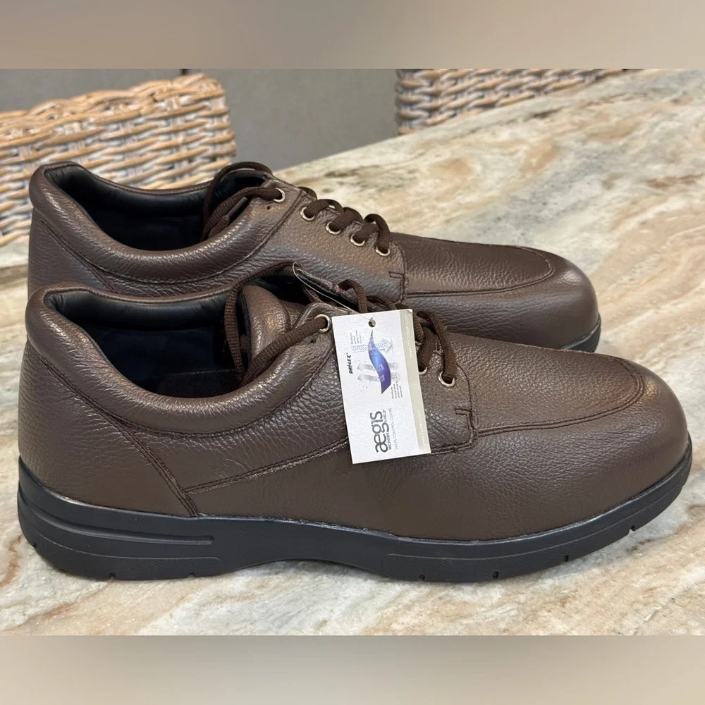 NWT Men’s DREW Walker II brown leather orthopedic oxfords- Size 16 Wide 4W